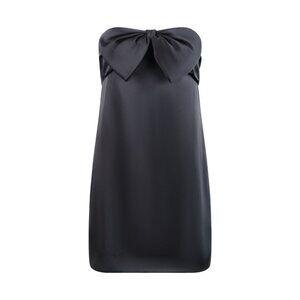 Saint Laurent Strapless Little Black Mini Dress with Oversized Bow